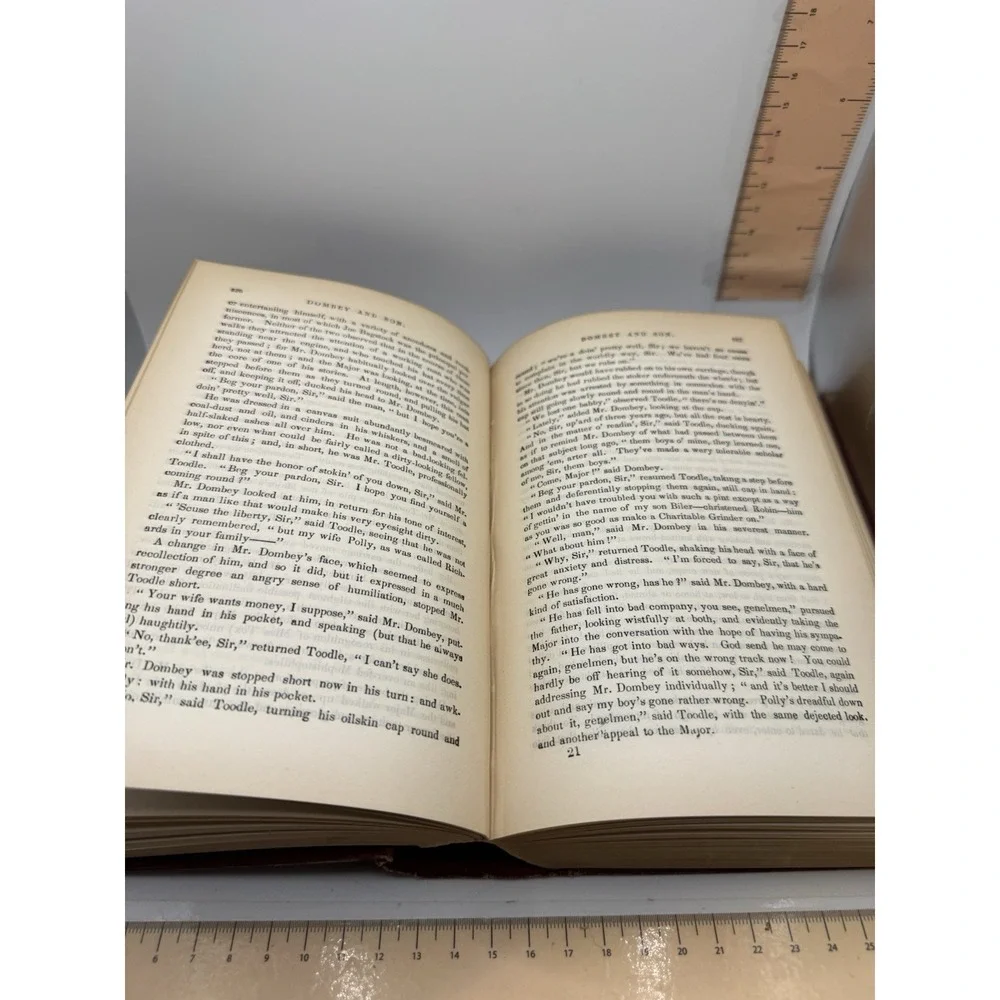 Charles Dickens Household Edition Antique Decorative Cloth Book English 1884